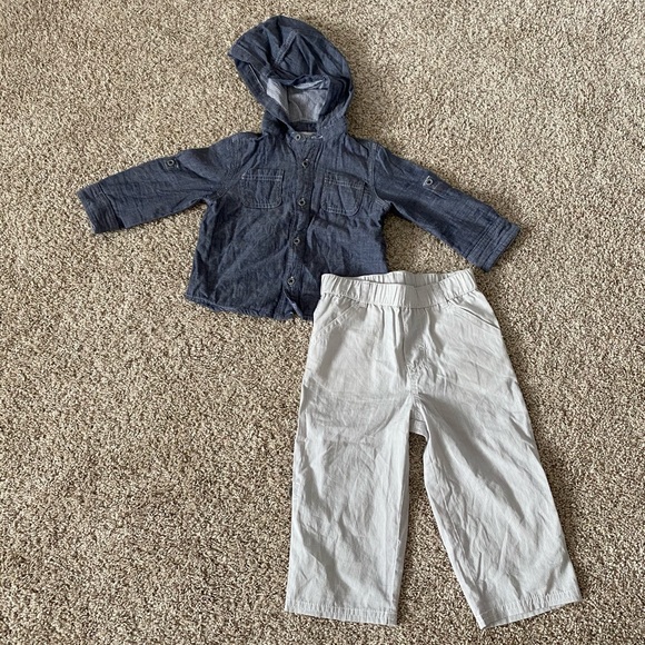 First impressions toddler boys button down shirt and pants outfit size 18 months - Picture 1 of 13